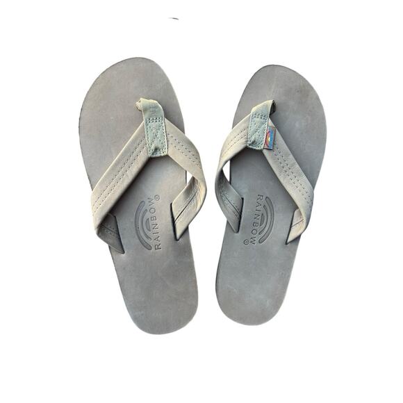 Rainbow Sandals Men's 301 ALTS Leather Flip Flops Tan Brown, Size (7.5-8.5) - Picture 4 of 5